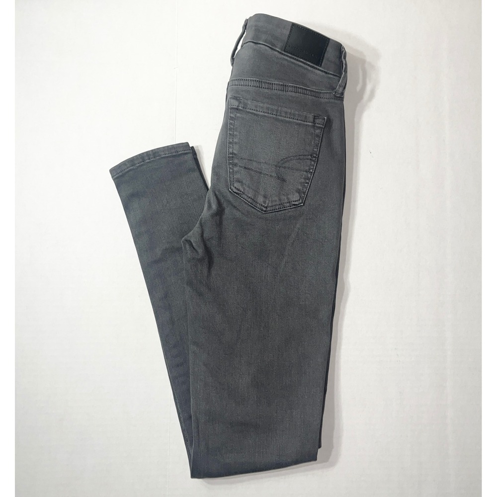 American Eagle Jeans Women's 0 Grey Hi-Rise Jegging Next Level Premium Stretch